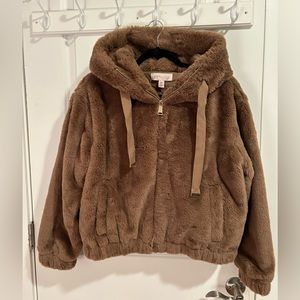 Philosophy Faux Fur Cropped Jacket